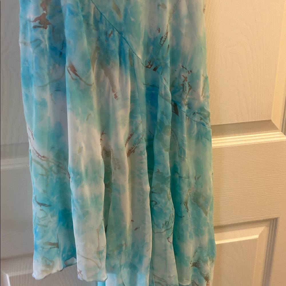 Elegant Blue Tie-Dye Women's Dress - Picture 4 of 6